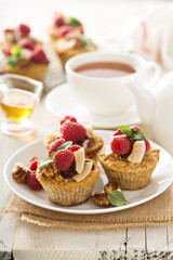 Homemade freshly baked oatmeal muffins