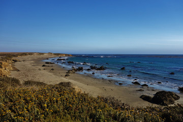 The California central coast along the Pacific Coast Highway (Route 1) near San Luis Obispo