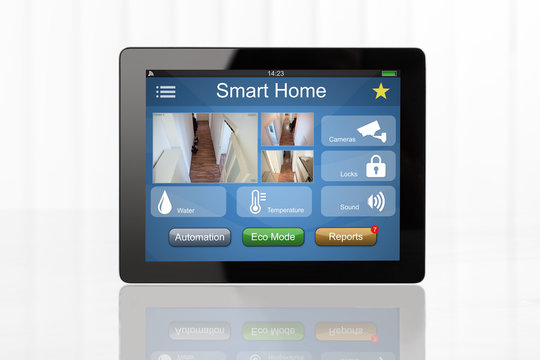 Digital Tablet Showing Home Automation System