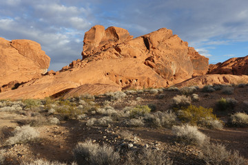 Fototapeta na wymiar Landscapes at sunset in Valley of Fire State Park, Nevada, USA
