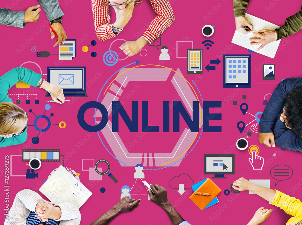 Canvas Prints online network connection social media website concept