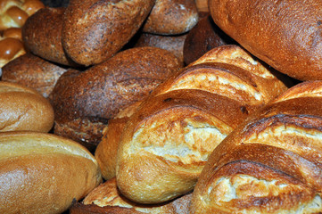 Loaves of fresh artisan bread