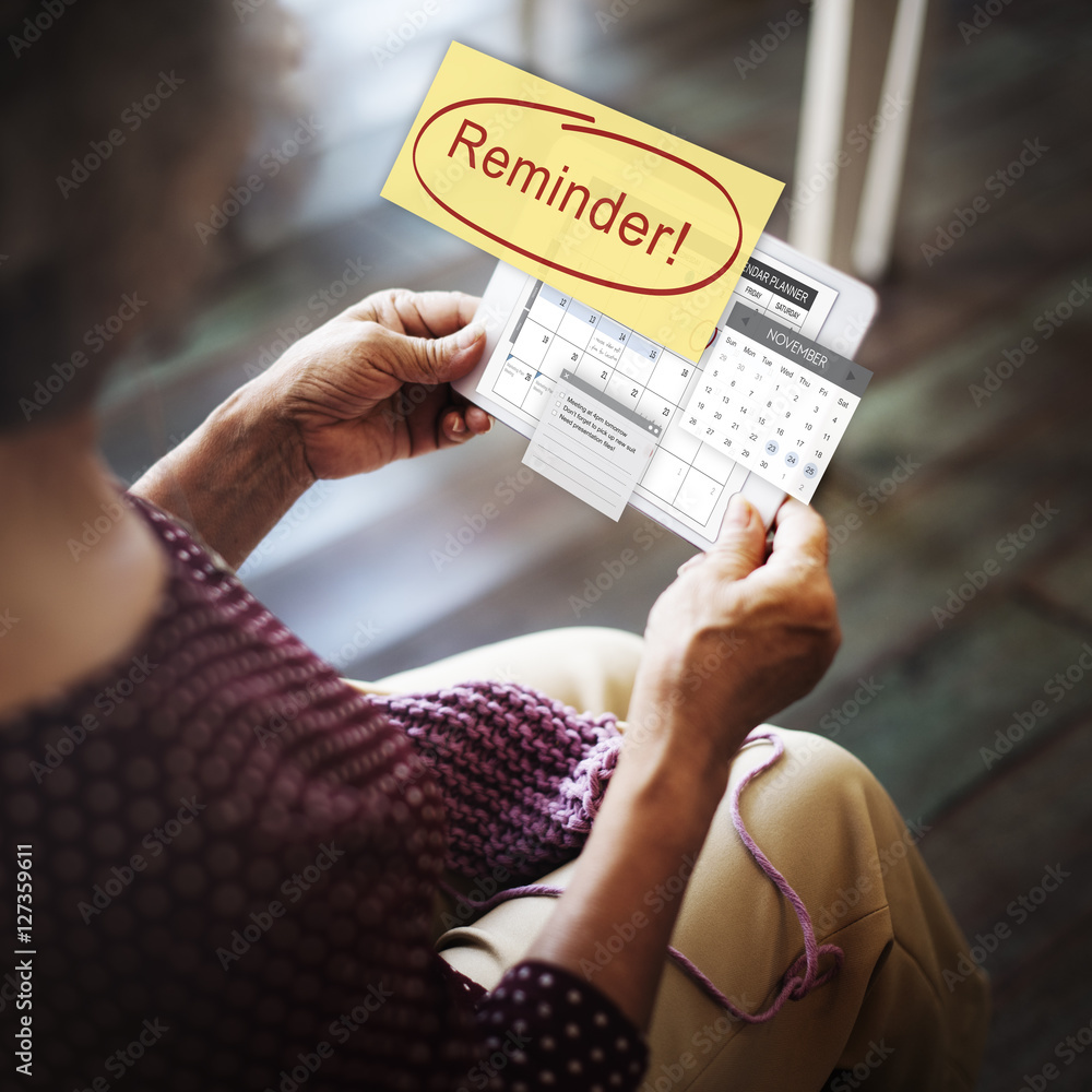 Poster reminder important memo memory notice text concept