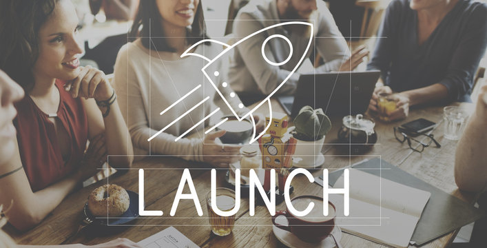 Rocket Ship Launch Graphic Concept