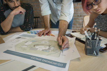 Design Studio Architect Creative Occupation Meeting Blueprint Co