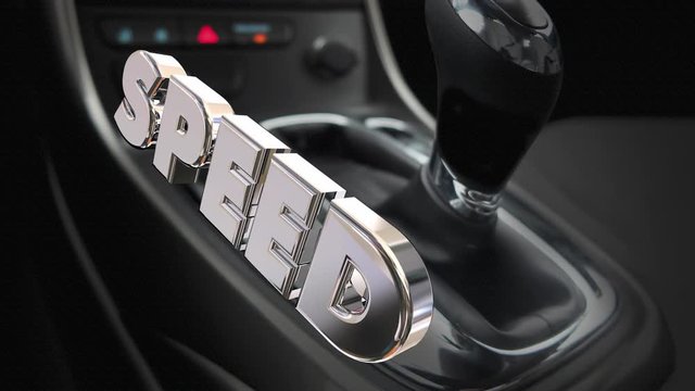 Speed Car Auto Gear Shift Interior Fast Performance Word 3d Animation
