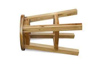 Wooden chair isolated on white background.