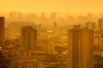 Sao Paulo cityscape in twilight