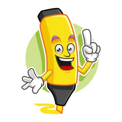 Got an idea Highlighter mascot, Highlighter character, Marker cartoon