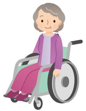 車椅子に乗る高齢者　介護
