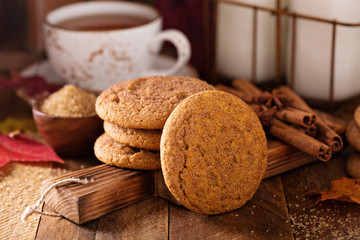 Cinnamon snickerdoodle cookies - obrazy, fototapety, plakaty