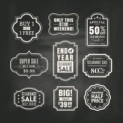 Set of retail sale tags design elements