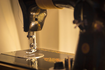 Sewing machine closeup