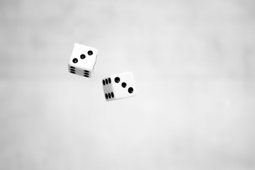 dice thrown into the air