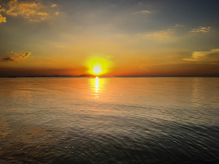 Naklejka premium Photo of beautiful sunset on the beach.