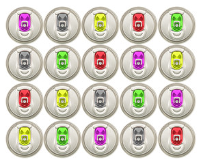 metallic can on white background, view from the top