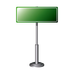 Green road sign icon. Street information warning and guide theme. Isolated design. Vector illustration