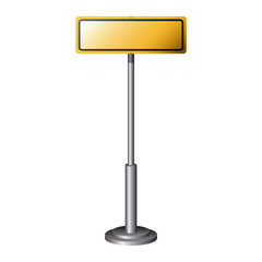 Yellow road sign icon. Street information warning and guide theme. Isolated design. Vector illustration