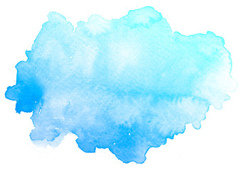 Abstract blue watercolor on white background.This is watercolor splash.It is drawn by hand.