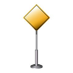 Yellow road sign icon. Street information warning and guide theme. Isolated design. Vector illustration