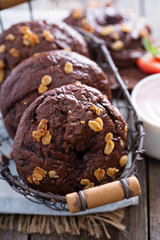 Homemade chocolate bagels