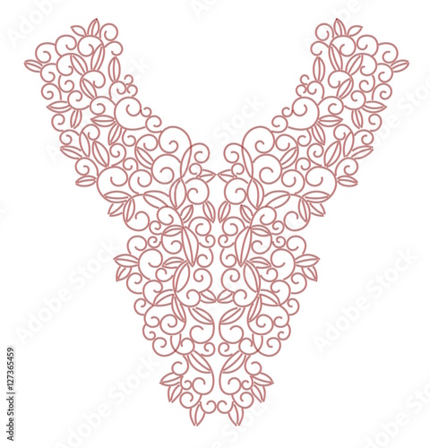 Swirls Pattern Neck Line Designs Vector Ilration Hand Drawn Swirls Pattern Neck Line Designs Vector Ilration Hand Drawn Fashion Wedding Embroidery