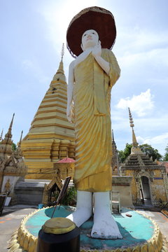 Buddha and Pagoda at Wat Pra Thart Jom Jang in Phrae,Thailand