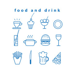 Set of vector food and drink icons