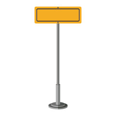 Yellow road sign icon. Street information warning and guide theme. Isolated design. Vector illustration