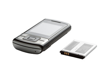 Grey phone-slajder and accumulator