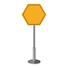 Yellow road sign icon. Street information warning and guide theme. Isolated design. Vector illustration