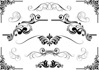 Abstract design set of floral ornaments