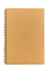blank brown book cover isolated on white background