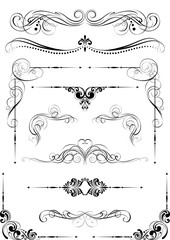 Set of black dividers design