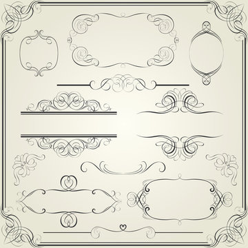 Set calligraphy element and frame design