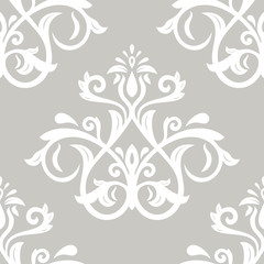 Damask vector classic light pattern. Seamless abstract background with repeating elements