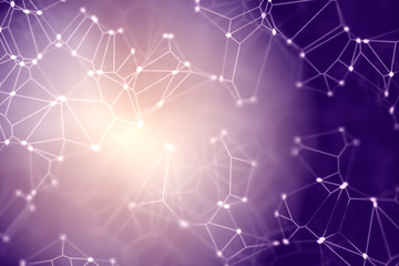 Abstract geometry shapes. Connected lines and dots. Depth of field. Suitable for use in projects on imagination, creativity and design.