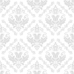 Damask vector classic light pattern. Seamless abstract background with repeating elements