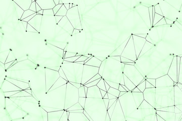 Abstract geometry shapes. Connected lines and dots. Depth of field. Suitable for use in projects on imagination, creativity and design.