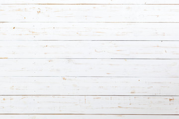 Obraz na płótnie Canvas White wooden planks table - background