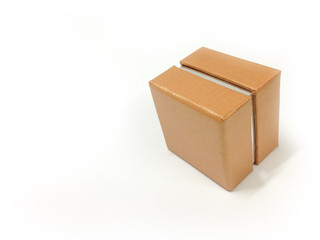 Cardboard box on white background special for gift. picture used design
