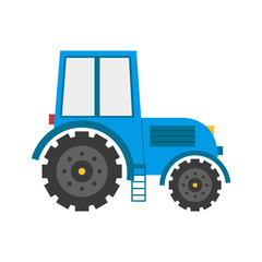 Vector cartoon flat isolated tractor