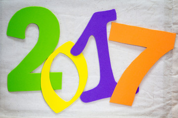 2017 new year. Colorful numbers on the background
