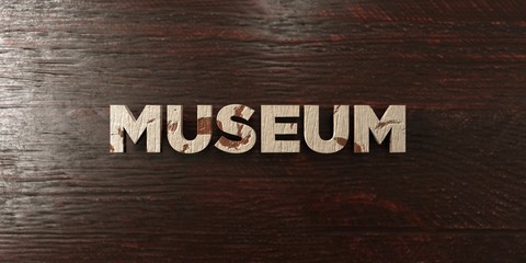 Museum - grungy wooden headline on Maple  - 3D rendered royalty free stock image. This image can be used for an online website banner ad or a print postcard.