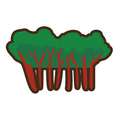 tree plant forest hand drawing isolated icon vector illustration design