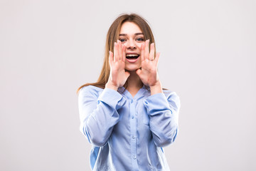 Scream girl on white