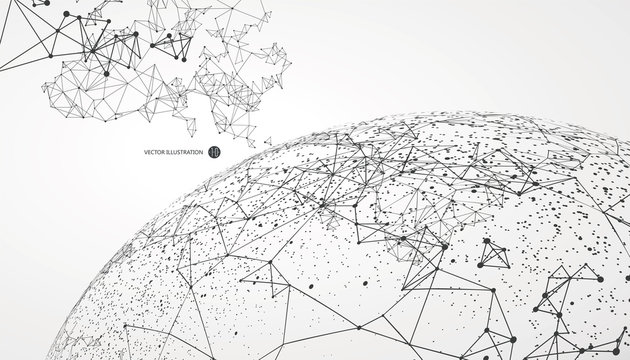 World map point, line, composition, representing the global, Global network connection,international meaning.