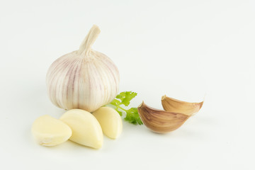 Garlic isolated on white background