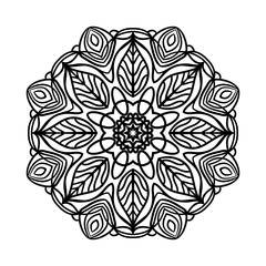 Mandala. Ethnic decorative elements. Hand drawn background. Big flower bud