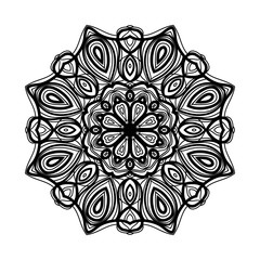Mandala. Ethnic decorative elements. Hand drawn background. Big flower bud
